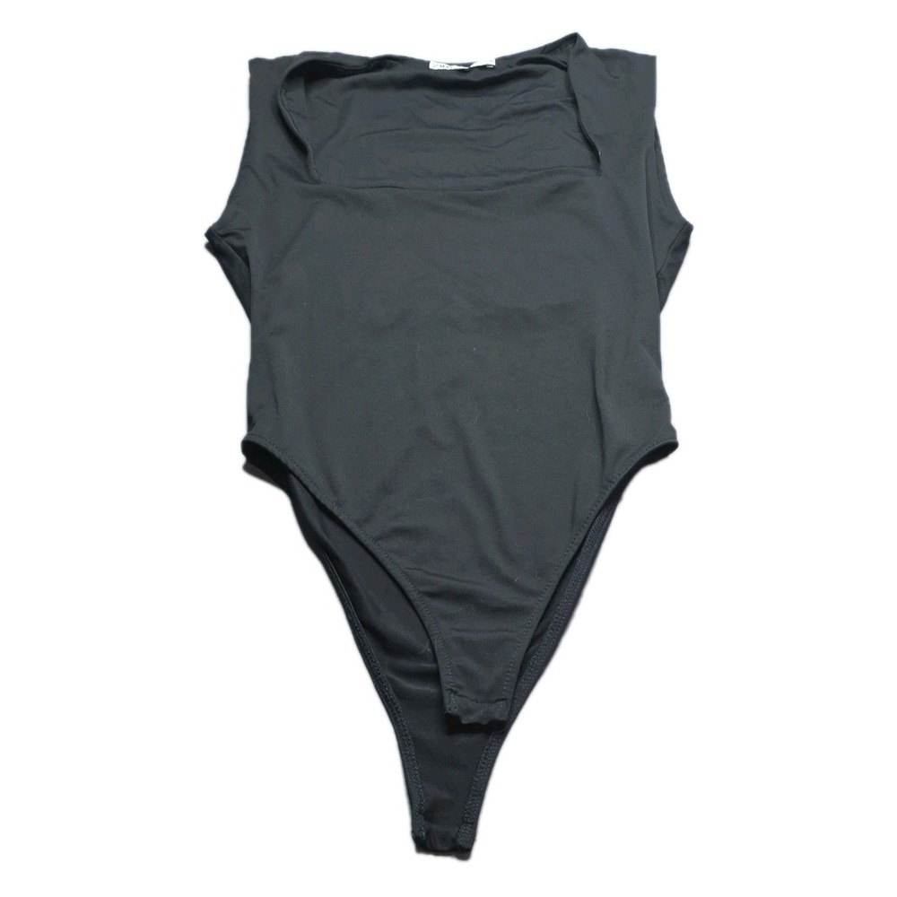 ZARA Women's Black One Piece Bodysuit Solid Medium Regular Size Opaque